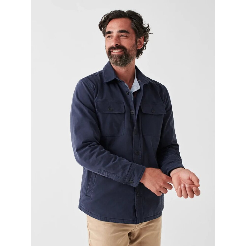 Faherty Men's Stretch Blanket Lined CPO Jacket Washed Navy NWOT Size XXL